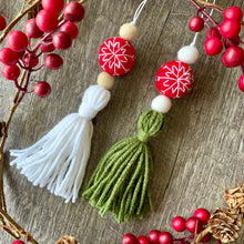 Load image into Gallery viewer, Red Snowflake Tassel
