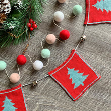 Load image into Gallery viewer, Charming Christmas Banner Teal/Red
