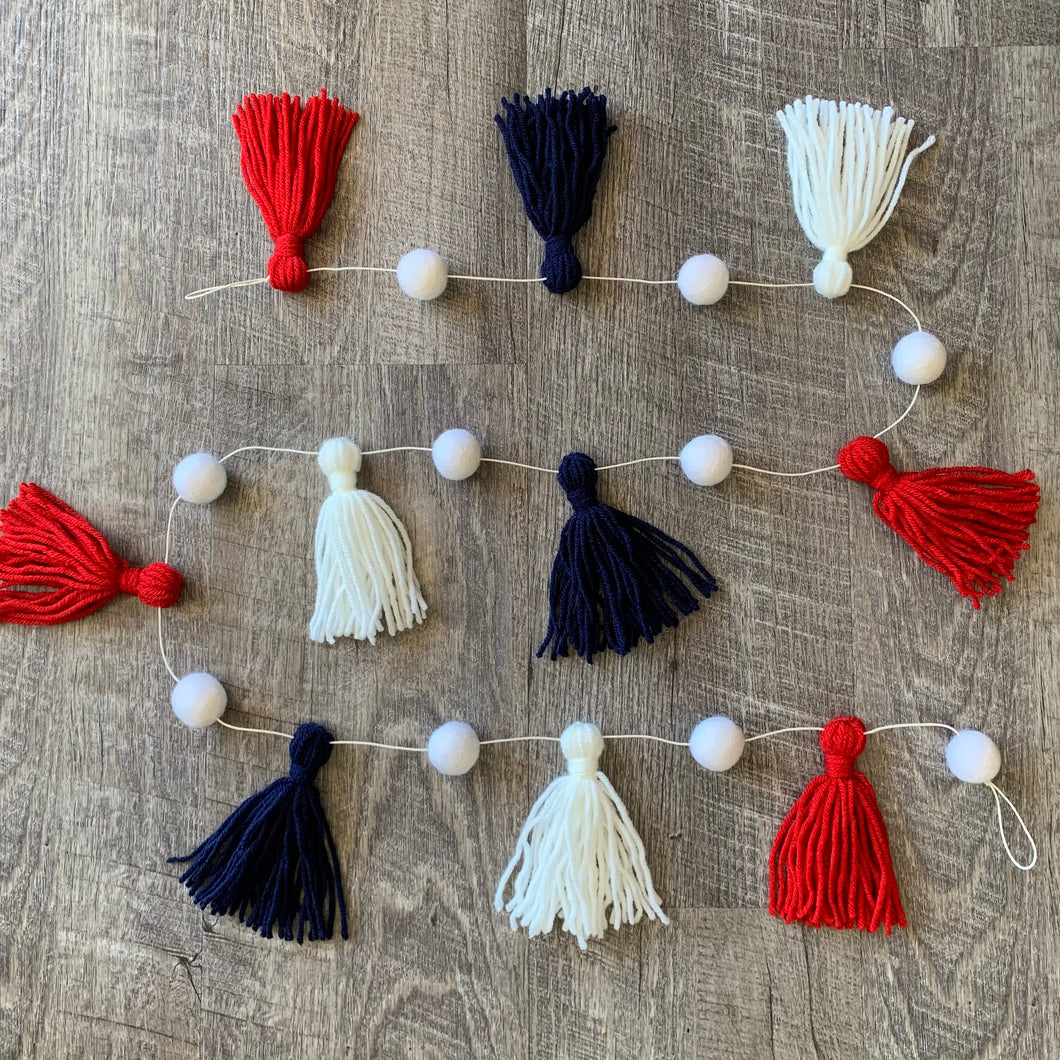 Red, White and Blue Garland