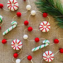 Load image into Gallery viewer, NEW - Peppermint and Candy Cane Garland (Spaced)
