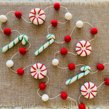 Load image into Gallery viewer, NEW - Peppermint and Candy Cane Garland (Spaced)
